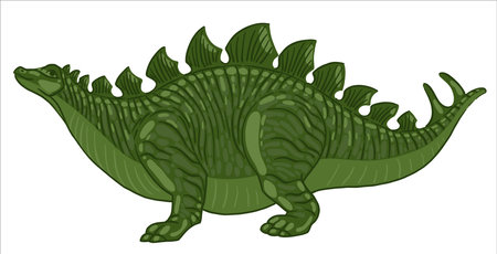 Stegosaurus Pteranodon Spinosaurus Dinosaur. Illustration in vintage retro style linocut. Print.のイラスト素材