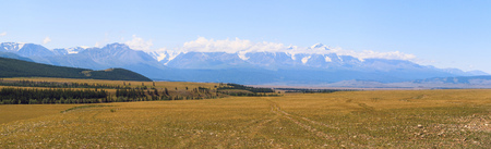Chuya steppe. View of the Severo-Chui Range. Mountain Altai.の写真素材