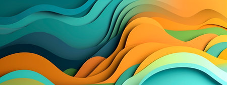 Generative AI. abstract background in the style of paper cut art. modern design. Minimalistic design layout for business presentations, flyers, postersの素材