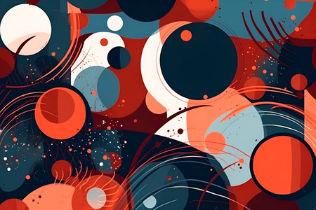 Generative AI. abstract, texture background. modern design. Bauhaus style with abstract geometry. retro minimal shapesの素材
