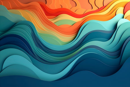 Generative AI. abstract background in the style of paper cut art. modern design. Minimalistic design layout for business presentations, flyers, postersの素材
