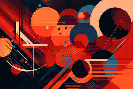 Generative AI. abstract, texture background. modern design. Bauhaus style with abstract geometry. retro minimal shapesの素材