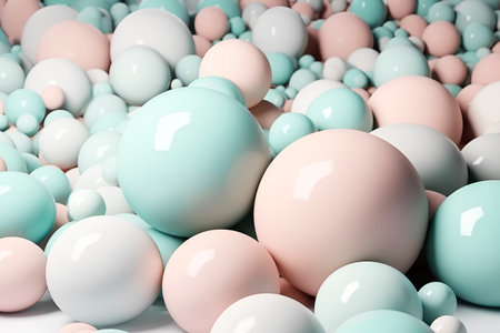 Generative AI. Abstract background with 3d geometric shapes. Wallpaper with texture pastel balls. design for web site , cover , templatesの素材