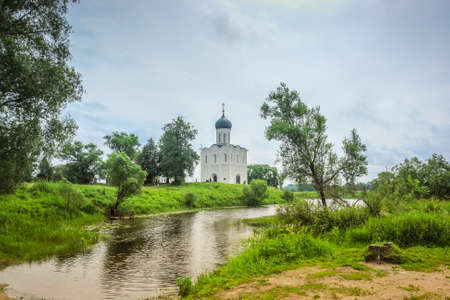Landscape Temple Summer River Sunny Dayの写真素材