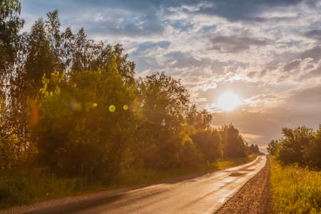 Road Sunlight, Nature, After a Thunderstorm, Rural landscapeの写真素材