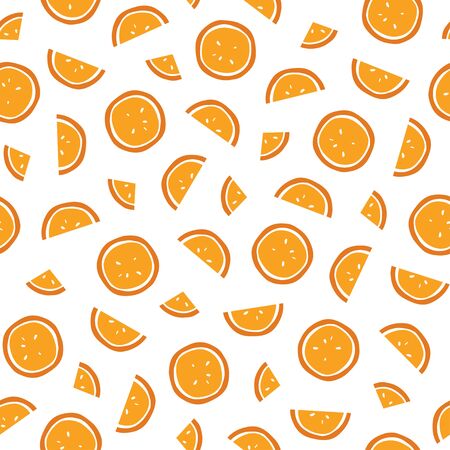 Seamless orange slices pattern. Vector.のイラスト素材