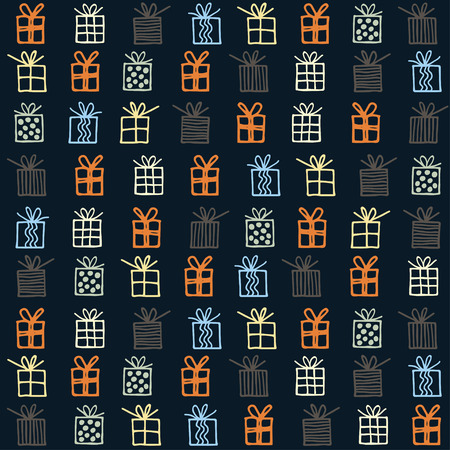 Seamless pattern with gift boxes. Vector illustration.のイラスト素材