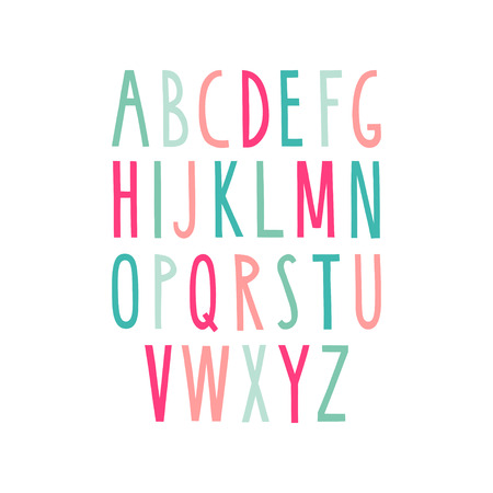 Hand drawn minimal alphabet; Sans-serif elegant font.のイラスト素材