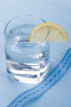 Water for healthy life with lemonの写真素材