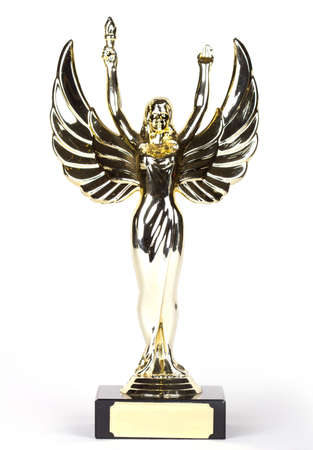 Shiny Victory Golden Sculpture for the First Place in any Competitionの写真素材
