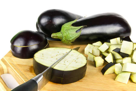 eggplant vegetable slices and cutsの写真素材