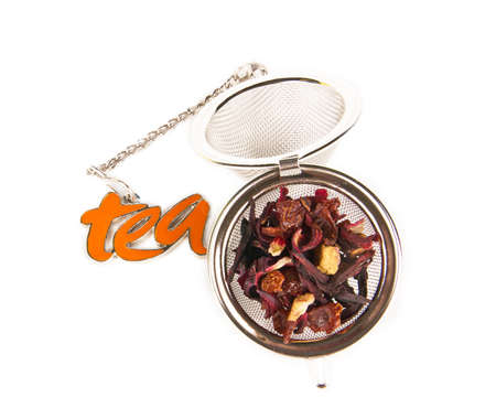 Tea keeper on white backgroundの写真素材