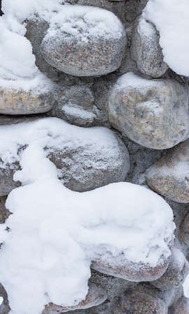 Snowy stone backgroundの写真素材