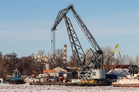 Winter industrial landscapeの写真素材