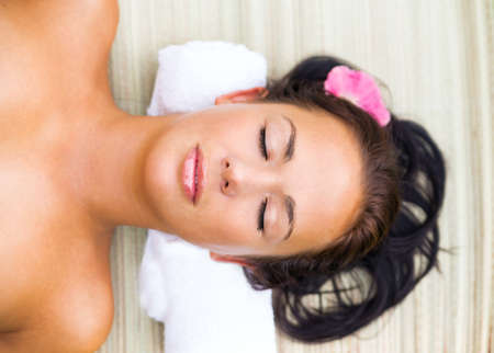 Pretty young woman relaxの写真素材
