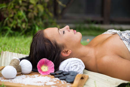 Pretty young woman relaxの写真素材