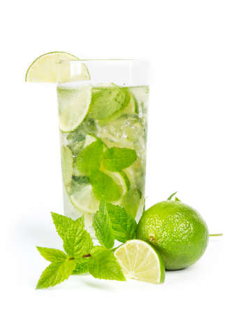 Mohito mojito drink with lime and mintの写真素材