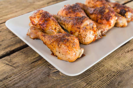 Roasted chicken backgroundの写真素材