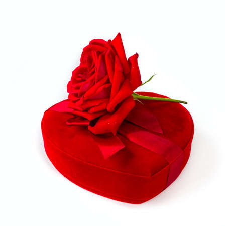 Valentine's composition on white backgroundの写真素材