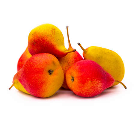 Fresh Pear fruits on the white backgroundの写真素材