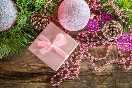 Pink Christmas compositionの写真素材