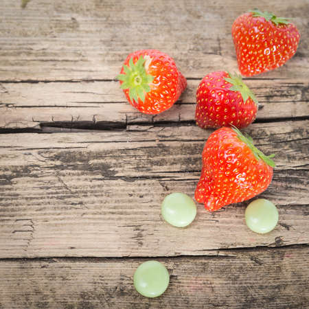 Strawberry chewing gumの写真素材