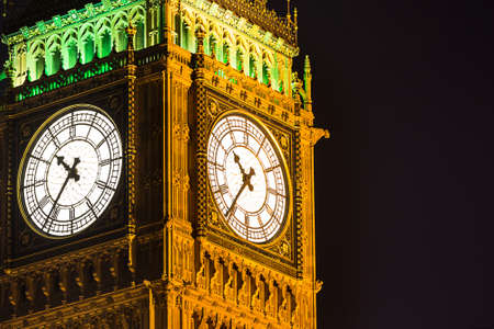Big Ben at night London United Kingdom ukの写真素材