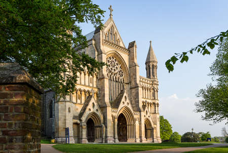 Cathedral and Abbey Church of Saint Alban in St.Albans, UKの写真素材