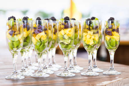 Fruit cuts in a glassの写真素材