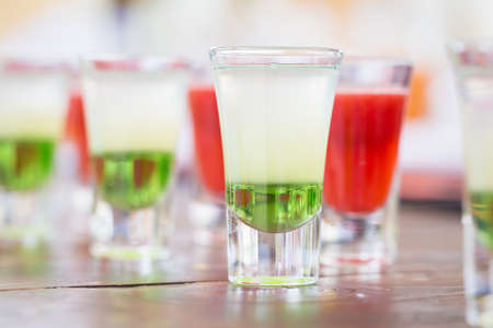 Raw of shot drinksの写真素材