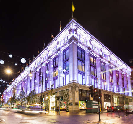 13 November 2014 Selfidges shop on Oxford Street, London, decorated for Christmas and New 2015 Year, England, Ukのeditorial素材