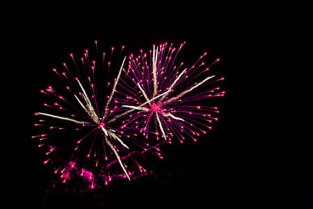Colorful Fireworks on a dark sky on holiday
