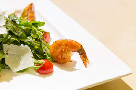 Shrimp salad with cheese good for starterの写真素材