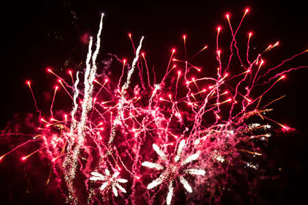 Perfect celebration act firework on a dark skyの写真素材