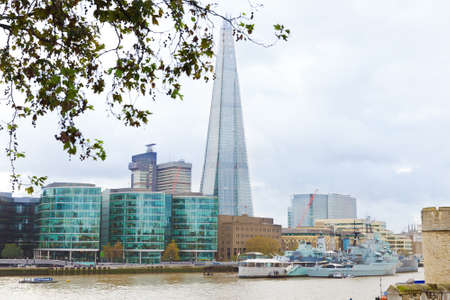 London cityscape with famous skyscrapers and the shard from the Towerのeditorial素材