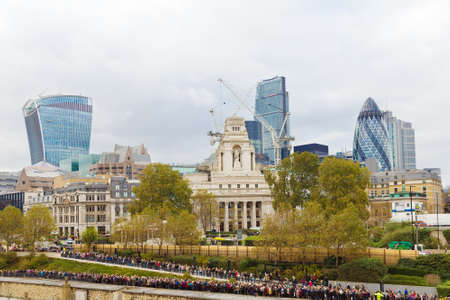 London cityscape with famous skyscrapers and gherkin from the Towerのeditorial素材