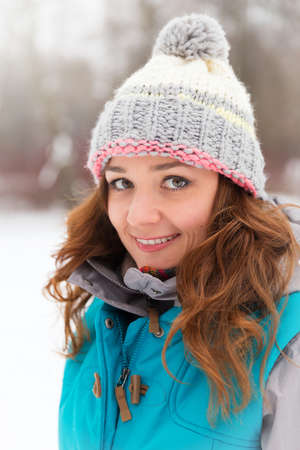 Winter woman have fun outdoors