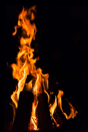 fire in a fireplace