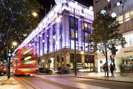 November 13, 2014 Oxford Street, London, decorated for Christmas and New Year 2015のeditorial素材