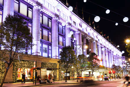 November 13, 2014 Oxford Street, London, decorated for Christmas and New Year 2015のeditorial素材