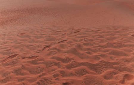 Red sand dunes in Mui Ne villiage, Vietnamの写真素材