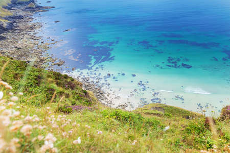 Popular Heritage Coast Atlantic ocean, Cornwall, England, United Kingdomの写真素材
