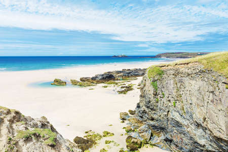Popular St Ives Atlantic ocean coast, Cornwall, England, United Kingdomの写真素材