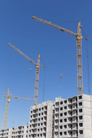 New group of construction building tenement apartment housesの写真素材