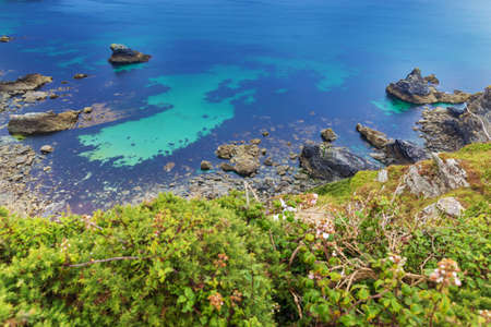 Popular Heritage Coast Atlantic ocean, Cornwall, England, United Kingdomの写真素材