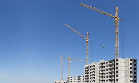 New group of construction building tenement apartment housesの写真素材