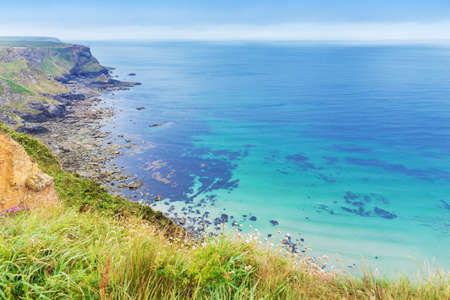 Popular Heritage Coast Atlantic ocean, Cornwall, England, United Kingdomの写真素材