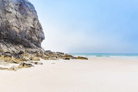 Popular St Agnes and Chapel Porth Atlantic ocean coast, Cornwall, England, United Kingdomの写真素材