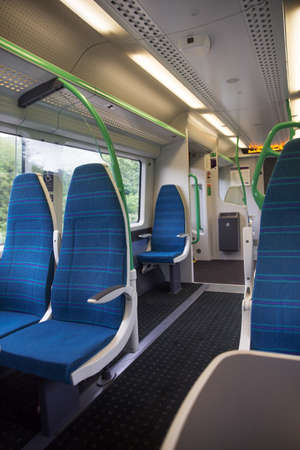 Electric train blue soft sits interior express