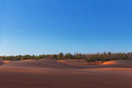 Red sand dunes in the Mui Ne village, Vietnamの写真素材